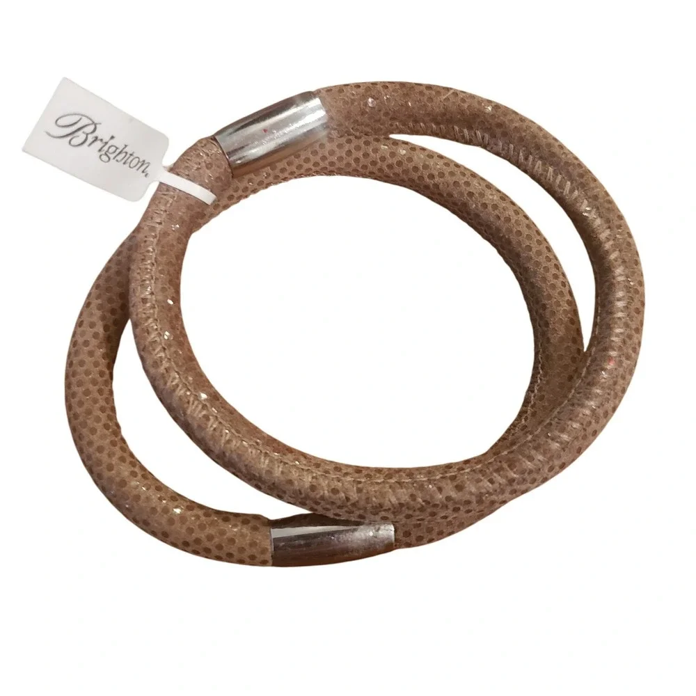 Brighton Taupe Sparkle Bangle Bracelet Magnetic Closure‎ Fashion Jewelry NWT
